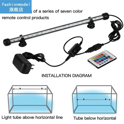 Aquarium Dimmable RGB Light Waterproof Underwear Bar Lamp Re