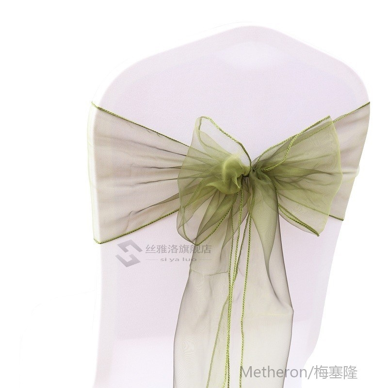 Free Ship Organza Wedding Chair Knot Decoration Chair Sashes