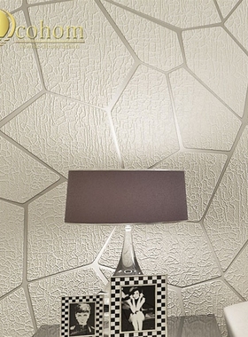 Thick Flocked Modern Geometry Striped Wallpaper For Walls L