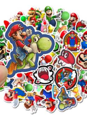 50 pcs/pack Cartoon Game Super Mario Decorative PVC Sticker