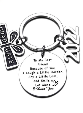 Round Laser Class Of 2022 I Graduated Stainless Steel Keycha