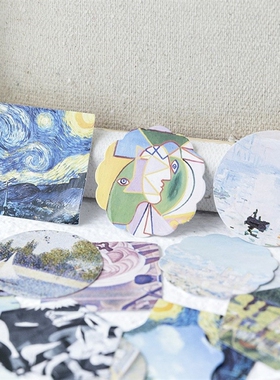 44pcs a small museum in box design sticker as Gift Tag Chri