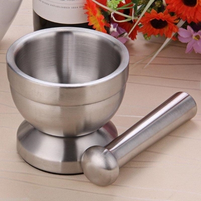 Stainless Steel Mortar and Pestle Kitchen Garlic Pugging Pot