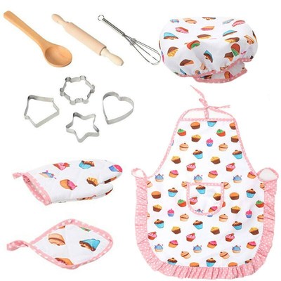 Kids Cooking And Baking Apron Set Kitchen Deluxe Chef Set Co