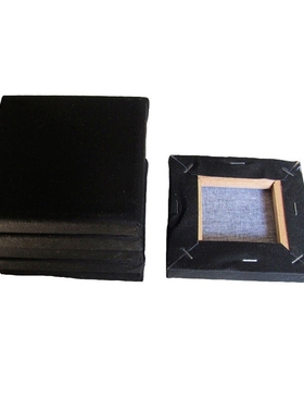 6pcs Mini Stretched Artists Black Canvas Small Art Board Acr