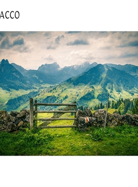 Laeacco Rural Natural Landscape Photophone Mountains Grassl
