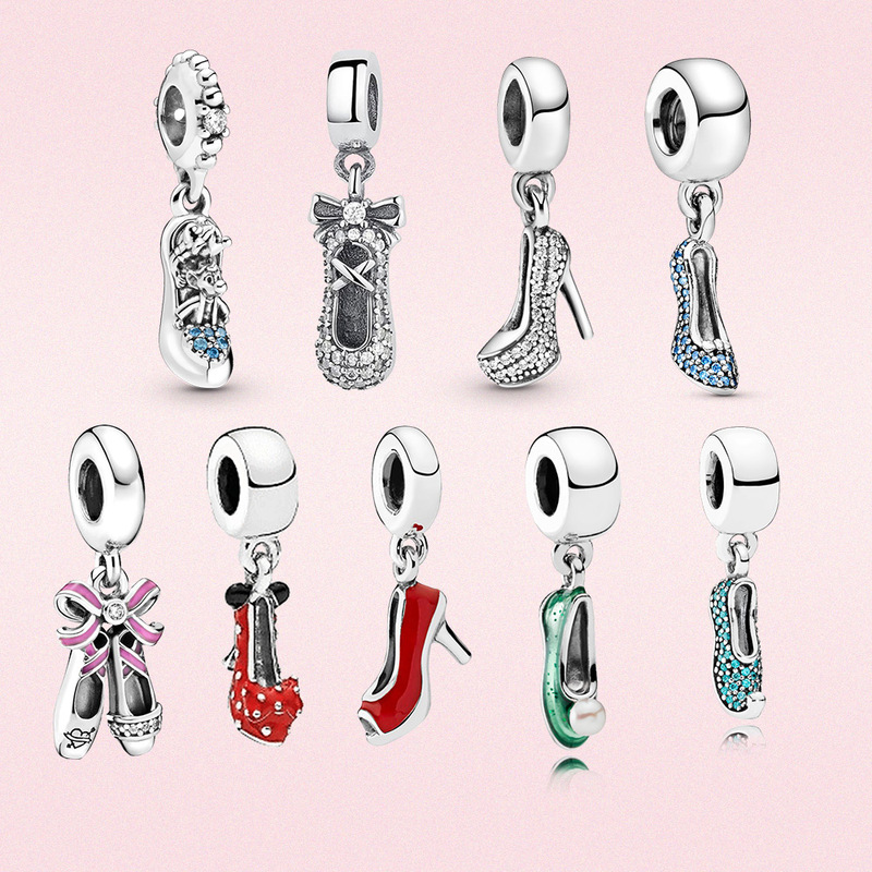 Real 925 sterling silver charm Tinker Bell Princess shoes Da