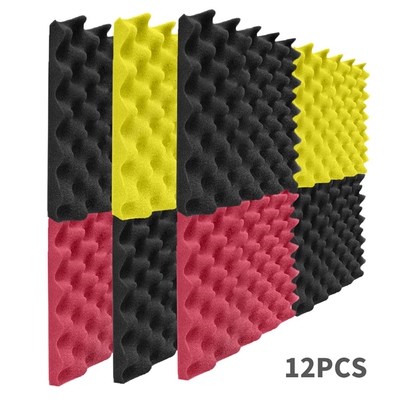 12pcs Sponge Sound Soundproofing Foam Absorbing Noise KTV Fo