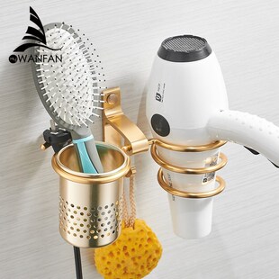 Hair Dryer Holder With Cup Households Rack Hair Blow Dryer