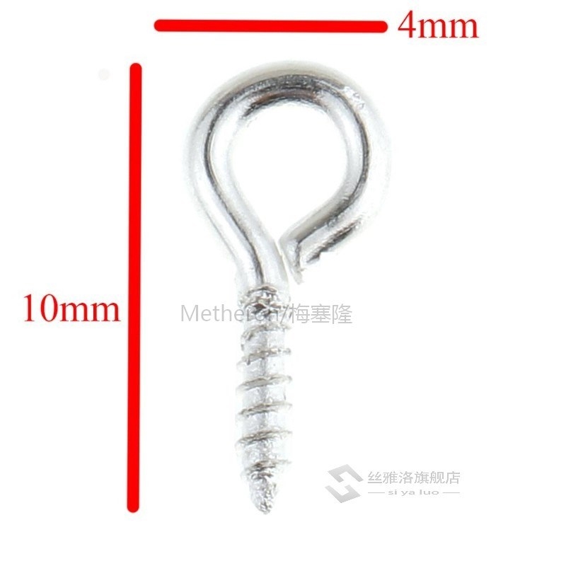 100Pcs Mini Eye Pins Eyepins Hooks Eyelets Screw Threaded  H