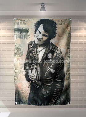 Sid punk band Rock Band Banners Hanging Flag Wall Stick