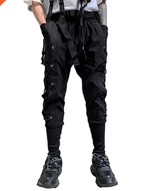 Men Techwear Jogging Setwear Black 2022 New Fashion Baggy Ca