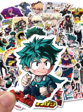 50pcs My Hero Academia Suitcase Stickers Laptop Skateboard