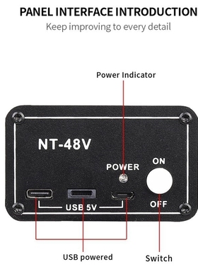NT48V Portable Phantom Power Supply, Large Diaphragm Conden