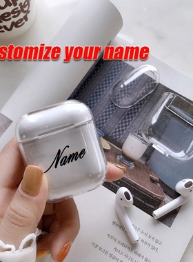 For airpod case custom name  pattern Clear Transparent Soft