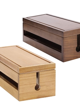 Cable Management Box Wooden Cord Organizer Box for