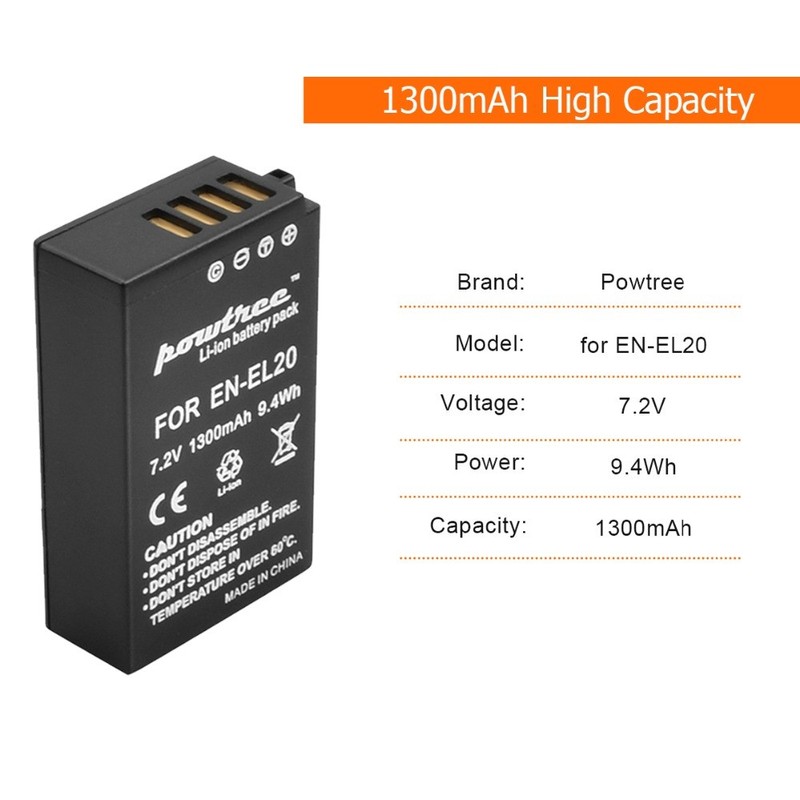 ENEL20 EN-EL20a Batteries for Nikon Coolpix P950 P1000 DL24-