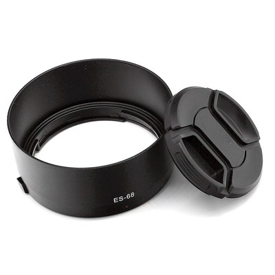 Replacement ES 68 Lens Hood + 49mm Lens Cap for Canon EF 50