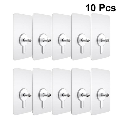 10pcs Punch-Free Non-Marking Screw ers Wall Picture Hook Inv