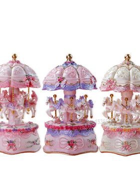 Music box carousel colored light music box dream luminous