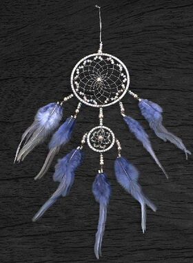 Gifts Silver gray Dream Catcher 2 Rings Indian Feather