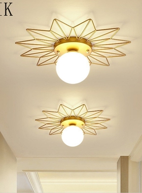 Nordic Led Creative Lamps Sun Golden Ceiling Light Aisle Bed
