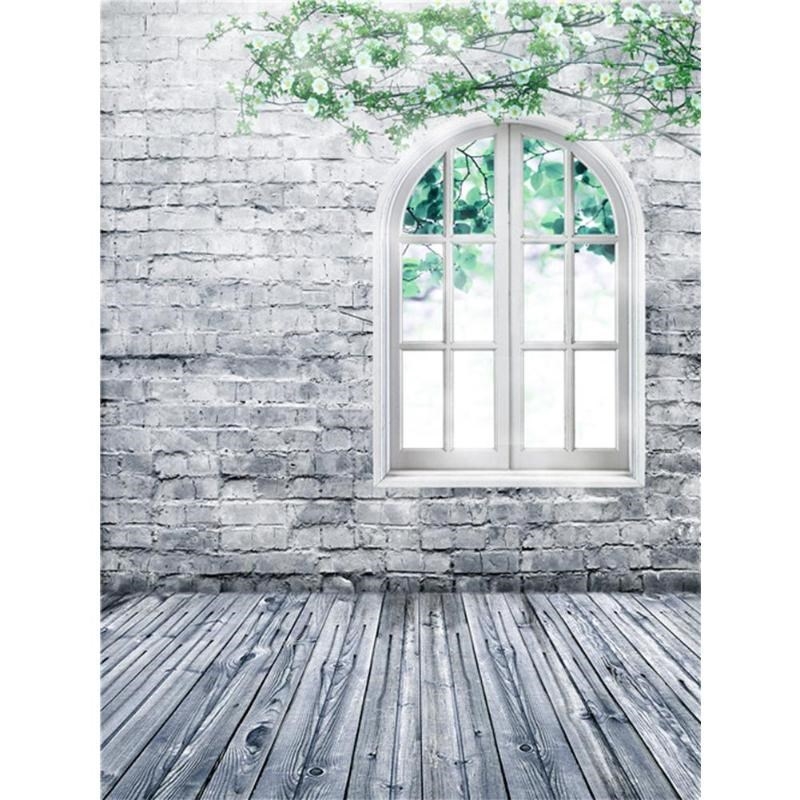 ALLOYSEED 90x150cm/150x210cm Retro Brick Wall Grain Wood Boa