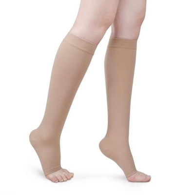 S-XL Elastic Open Toe Knee High Stockings Calf Compression S