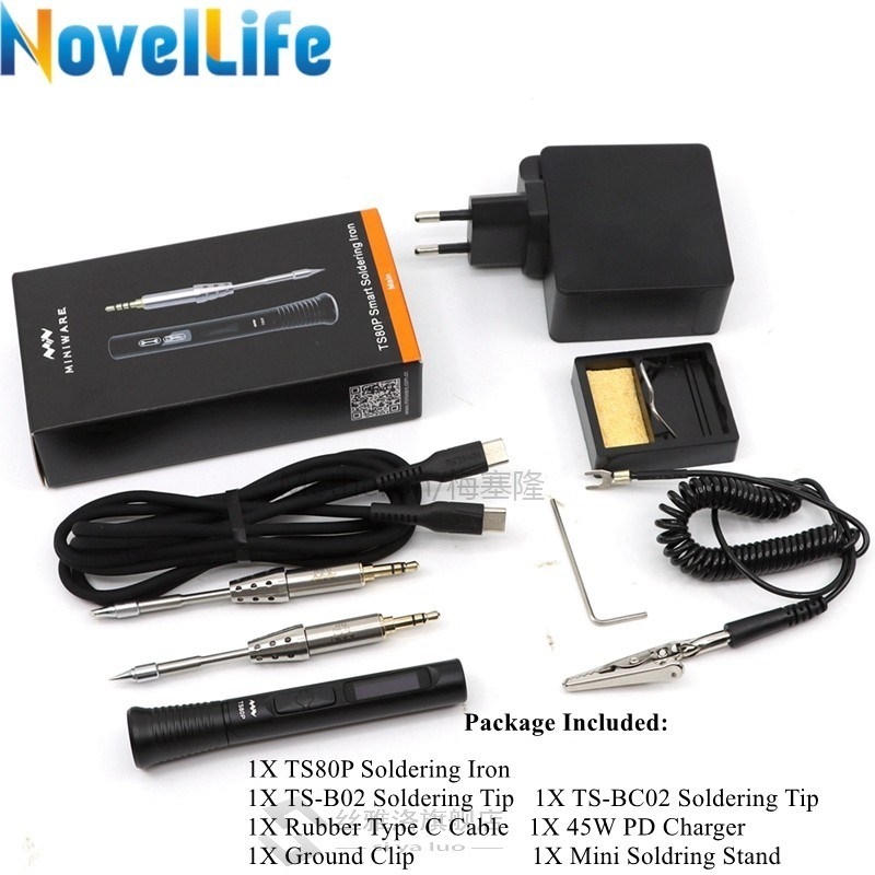 Mini TS80P Portable Electric Soldering Iron Adjustable Tempe