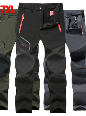 Winter Hiking Pants Men Stretch Softshell Fleece Fishing Pan