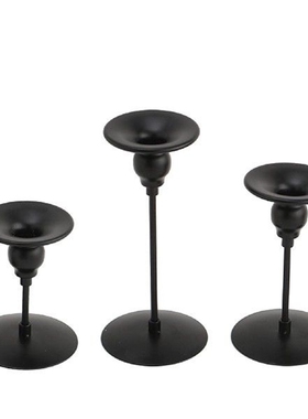 3Pcs Metal Candle Holders Black Candlestick Holders