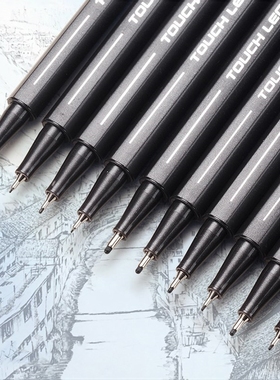 10 pcs/set Marker Pen Black Ink 0.1 0.2 0.3 0.4 0.5 Brush Ti