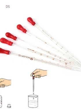 1pc  Glass Graduated Pipette with Rubber Bulb Lab Chemistry