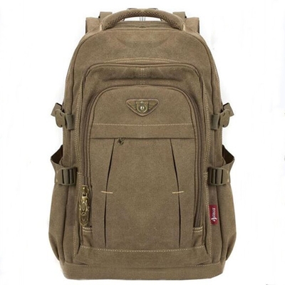 Mens Military Canvas Backpack Zipper Rucksacks Laptop T