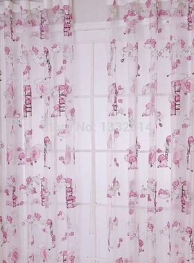 CUTE Children bear Pattern curtain yarn Printed Organdy Net