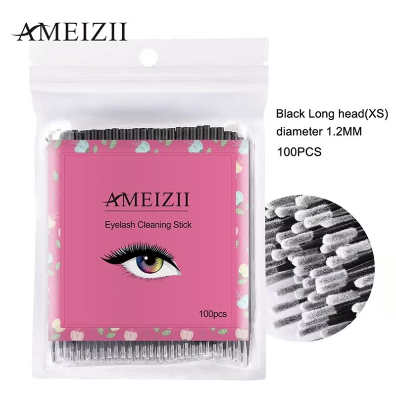100pcs Disposable Colorful Cotton Swabs graft Eyelash Brush