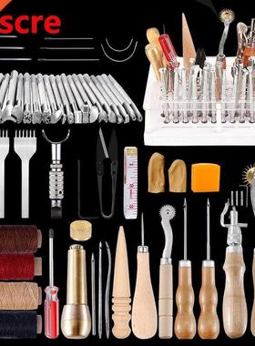 20Pcs Leather Working Starter Kit Hand Stamping Tools Instr