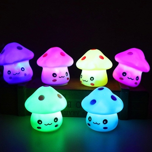 New Cute 6.5cm Color Changing LED Mushroom Lamp Party Light