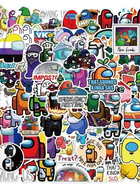 100pcs game hot sale Among Us waterproof graffiti stickers