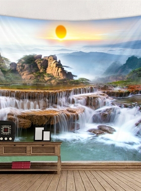 Hot selling waterfall background tapestry living room bedro