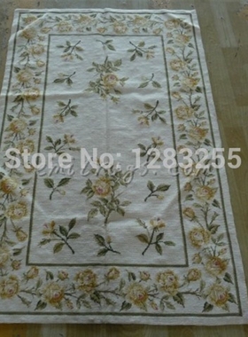 Elegant French Design Woolen Needlepoint Vintage Royal Desi