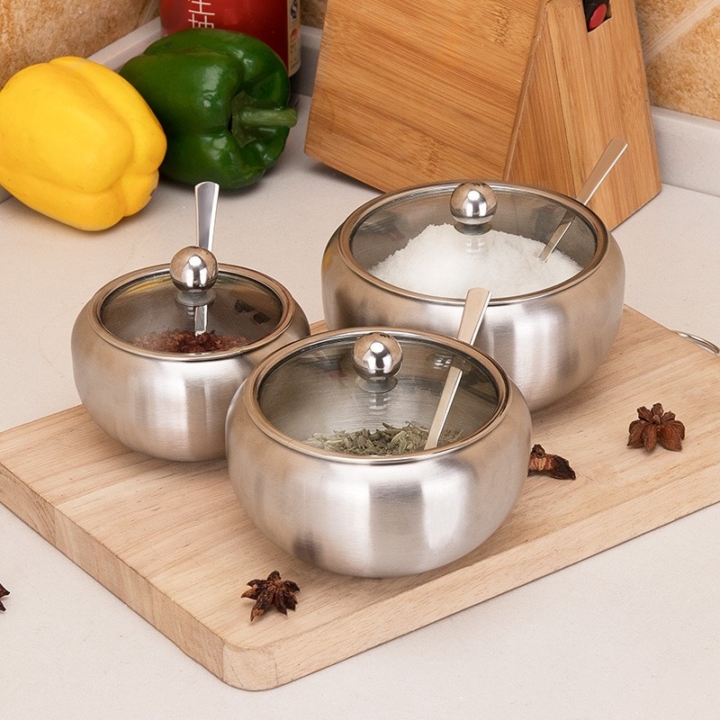 stainless steel seasoning pot pepper jar spice salt containe