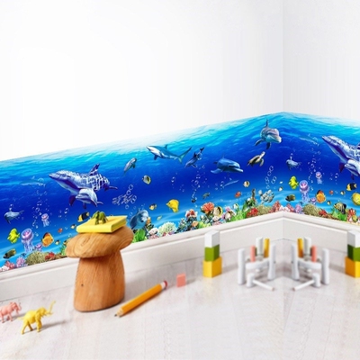 Removable Wall ers nderwater World Sea Fish Skirting Line er