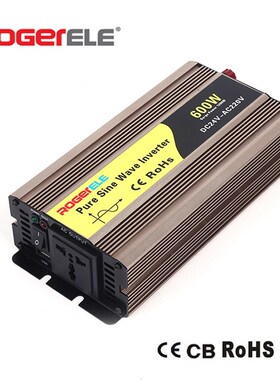 600W 12VDC/24VDC to 110VAC/220VAC 50/60Hz Pure Sine Wave Inv
