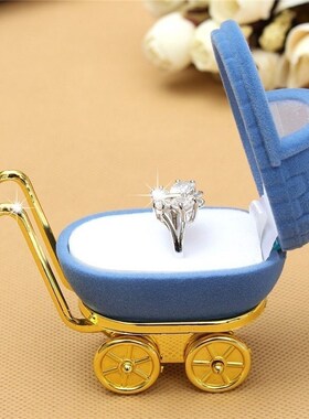 1Pcs New Velvet Stroller Ring Box Jewellery Organiser Case H