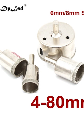 6/8mm Shank 4mm-80mm Diamond Coated Drill Bit Set Tile Marbl