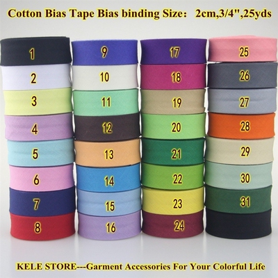 Free shipping  Cotton Bias tape,bias binding tape size