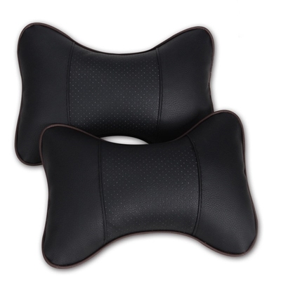 QFHETJIE 2pcs Car Neck Pillow Perforating Design PU Leather