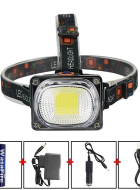 Rechargeable COB Headlight White/Red/Green Light Led Headla