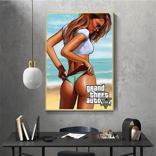 GTA 5 San Andreas Vice City Vintage Wall Art Canvas Paintin